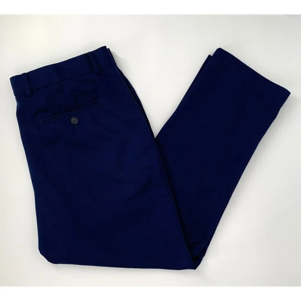 Perry Ellis Blue Slim Fit Flat Front Straight Leg Men's Pants‎ Size W36 L30